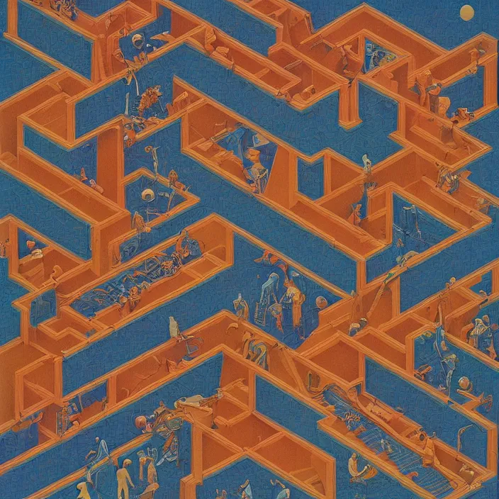 Image similar to lp cover of a 7 0's progressive rock album by mc escher, james jean, moebius, 8 k