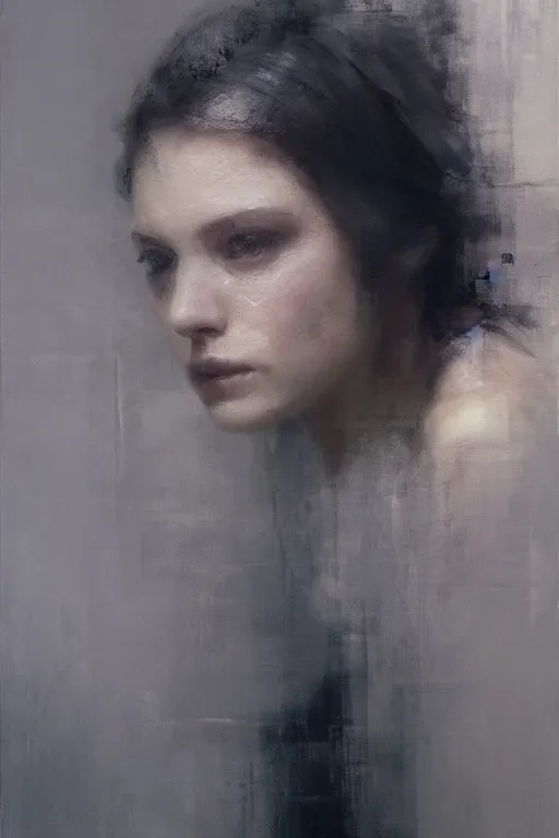 Image similar to detailed cinematic moody colors studio portrait of the memories of a sensual lady, high quality by jeremy mann, only one head single portrait