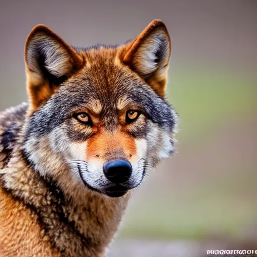 Prompt: professional photograph of a brown and peanut - colored wolf, high quality, hd, 8 k, 4 k, magnificent, award - winning, nature, nature photography, awe - inspiring, highly detailed, amazing