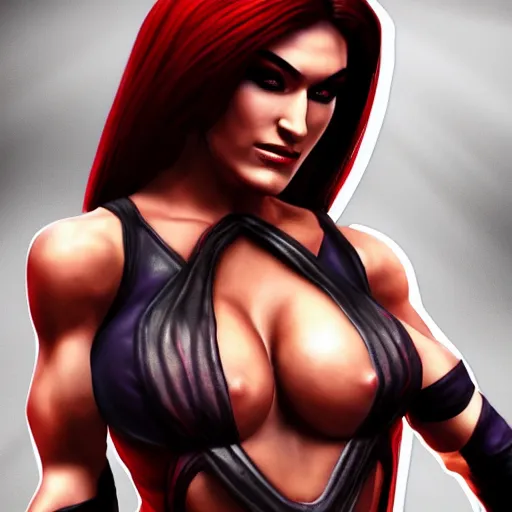 Image similar to Nikki Bella as mortal kombat character, realistic, detailed, 8K, artstation , film grain,