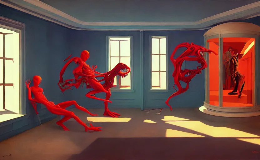 Image similar to inside a time machine, very coherent, painted by Edward Hopper, Wayne Barlowe, painted by James Gilleard, airbrush, art by JamesJean