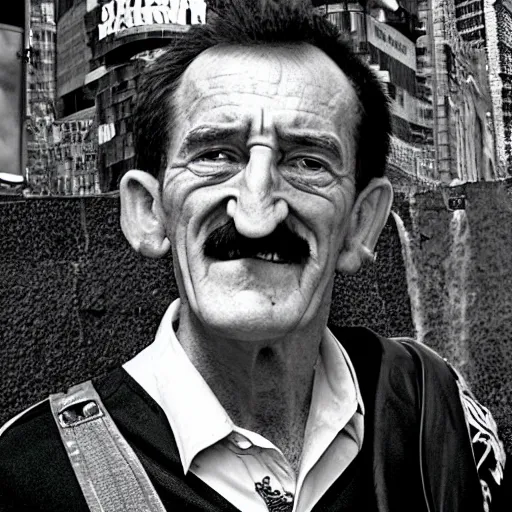 Image similar to Portrait of Barry Chuckle at ground zero, selfie, 2001, photograph by B. Chuckle