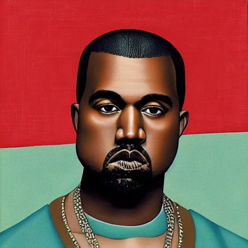 Image similar to A Renaissance portrait painting of Kanye West