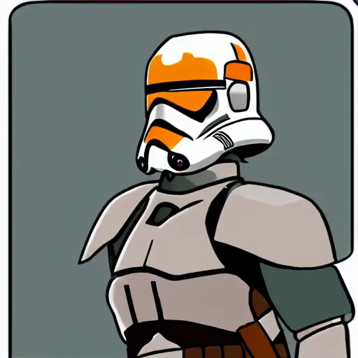 Image similar to a profile picture illustration of a samurai wearing a clone troopers helmet