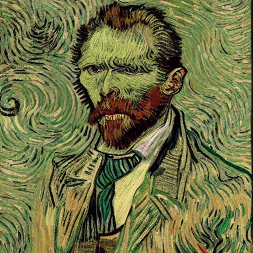 Prompt: A horrendous necktie depicting horrors beyond comprehension, Van Gogh, 8k, volumetric surroundings, pathos