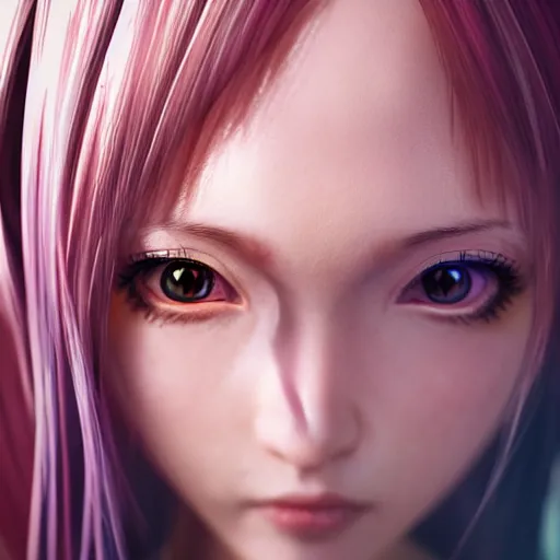 Image similar to anime girl close up portrait, Photorealistic, unreal engine 5, anatomically correct, 8k, highly detailed, very,