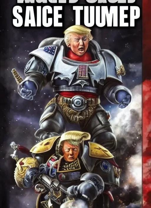 Image similar to donald trump is a space marine, unreal engine 5