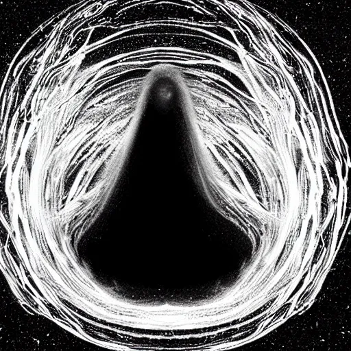 Image similar to spaghettification of a person in a black hole