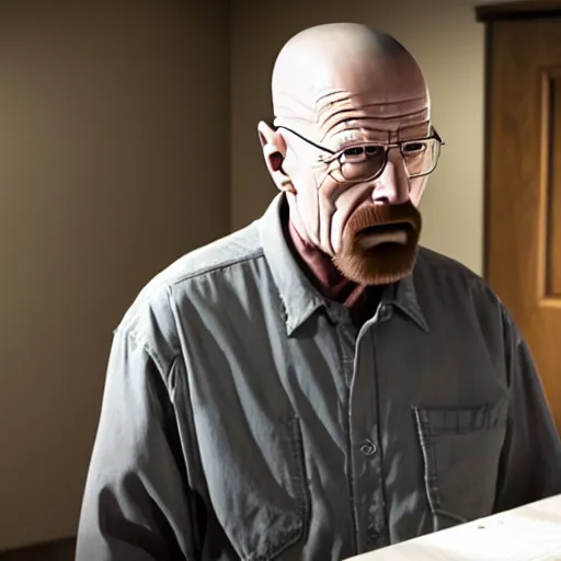 Image similar to a film still of walter white's father in breaking bad, walter white's father in breaking bad, his father, old man, realistic, hyperrealistic, ultra realistic, real, real world, highly detailed, very detailed, extremely detailed, intricate details, 8 k resolution, hd quality, film still