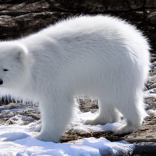 Prompt: a white arctic fur texture