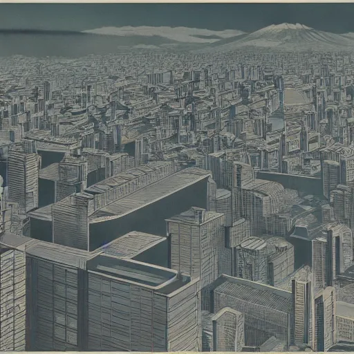 Image similar to 1 9 7 0's tokyo, matte painting, trending on artstation