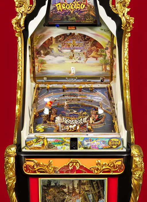 Image similar to rococo-style pinball machine