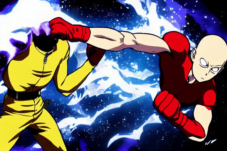 Prompt: saitama serious punch