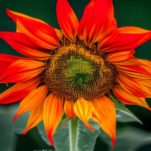 Prompt: Professional high quality award winning photo of a sunflower in clear sharp focus, it is very tall with its big bold bright yellow petals and dark green leaves. A ladybug is also in focus, its red and black colors contrast with the green of the leaf. 8K, 4K, 1/250 sec, f/11, ISO 200, 105mm, Tamron 70-300mm f/4-5.6.