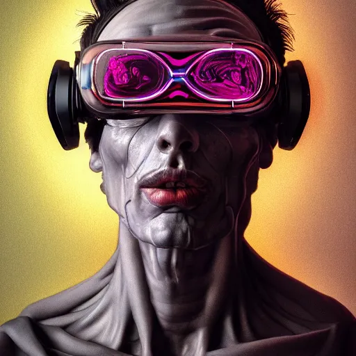 Image similar to Colour Caravaggio style Photography of Highly detailed Man with 1000 years old perfect face with reflecting glowing skin wearing highly detailed sci-fi VR headset designed by Josan Gonzalez. Many details . In style of Josan Gonzalez and Mike Winkelmann and andgreg rutkowski and alphonse muchaand and Caspar David Friedrich and Stephen Hickman and James Gurney and Hiromasa Ogura. Rendered in Blender and Octane Render volumetric natural light