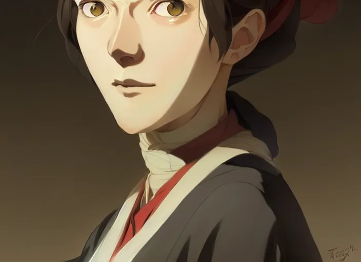 Image similar to florence nightingale 5 5 years old, character face study, faces only, concept art finely detailed perfect art, painted by greg rutkowski makoto shinkai takashi takeuchi studio ghibli, pinterest, cevagraf comics