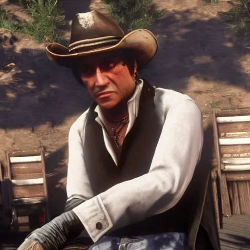 Image similar to Tony Montana in Red Dead Redemption 2