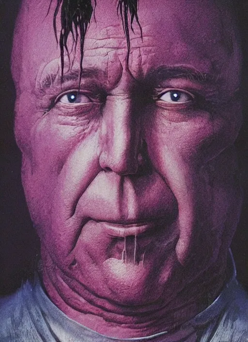 Image similar to alex jones by lisa frank and zdzislaw beksinski