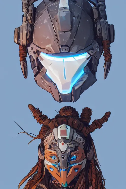 Image similar to combination suit armor aloy horizon forbidden west horizon zero dawn robot ninja mask helmet backpack tribal, art gta 5 comics, official fanart behance hd artstation by jesper ejsing, by rhads, makoto shinkai and lois van baarle, ilya kuvshinov, ossdraws radiating a glowing aura cgi rtx 2 0 2 2