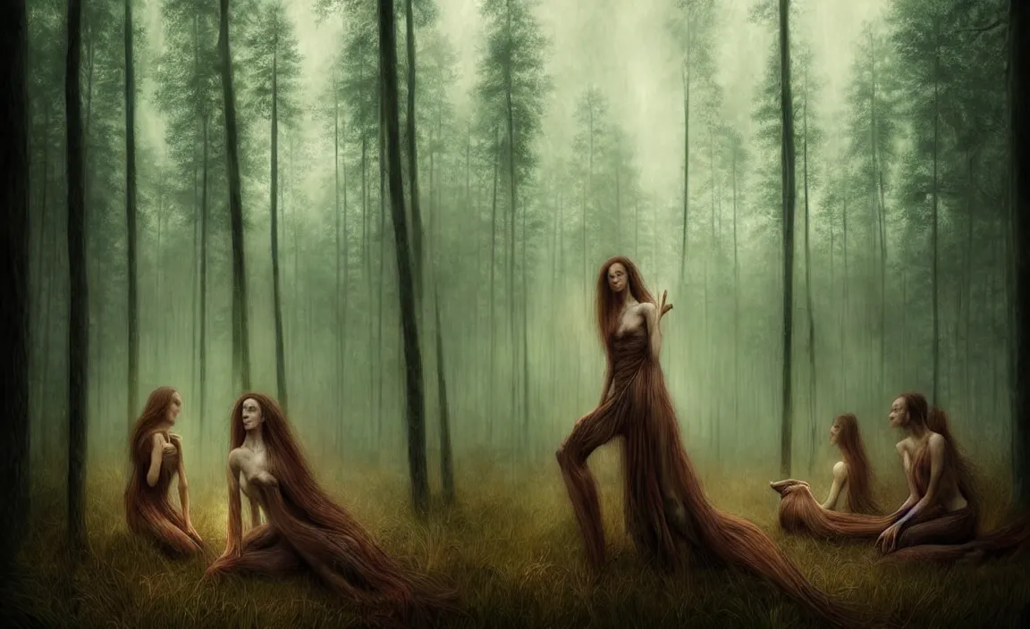 Prompt: epic professional digital art of hungry 👩💃 in forest, faint atmospheric lighting, painted, intricate, detailed, by leesha hannigan, wayne haag, reyna rochin, ignacio fernandez rios, mark ryden, iris van herpen, best on artstation, cgsociety, epic, stunning, gorgeous, much wow, cinematic, masterpiece.