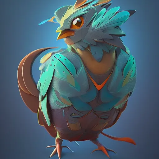 Image similar to bird pokemon:: by beeple and James Gilleard and Justin Gerard :: ornate, dynamic, particulate, intricate, elegant, highly detailed, centered, artstation, smooth, sharp focus, octane render, 3d