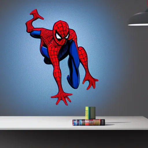 Image similar to spectacular spider man on vertical wall, chromatic aberration, medium level shot, illustration, concept art,