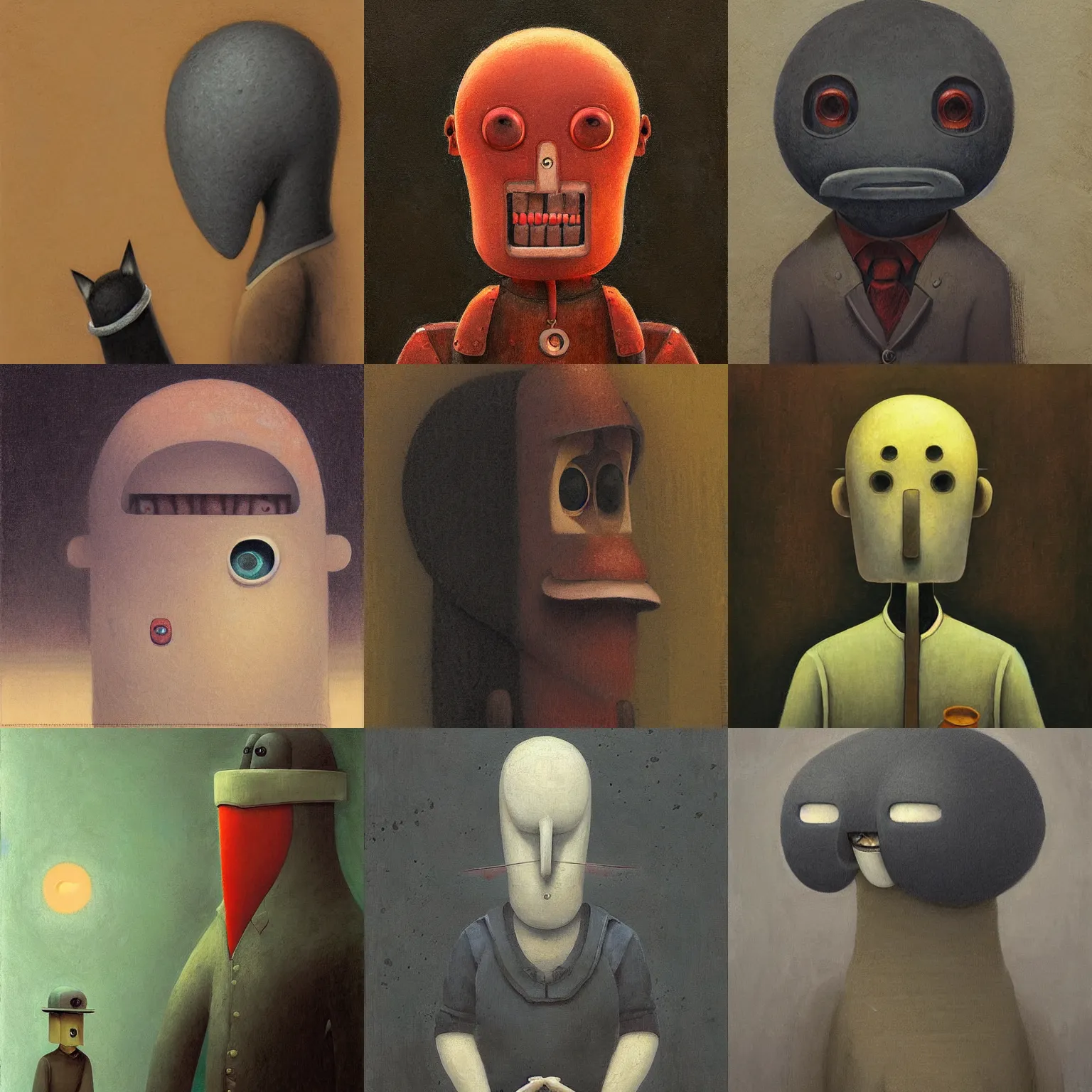 Prompt: a portrait of a bad character by shaun tan