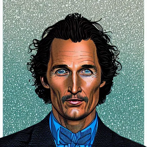 Image similar to “ matthew mcconaughey retro minimalist portrait by jean giraud, moebius starwatcher comic, 8 k ”