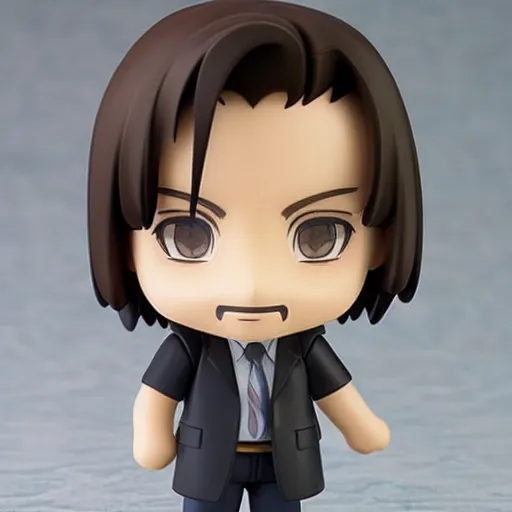 Prompt: keanu reeves! as nendoroid!, background matrix movie, kodak film