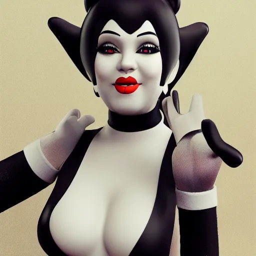 Prompt: beautiful render of a curvy mime girl with a smug expression, ambient occlusion, cute, feminine proportions, trending on artstation