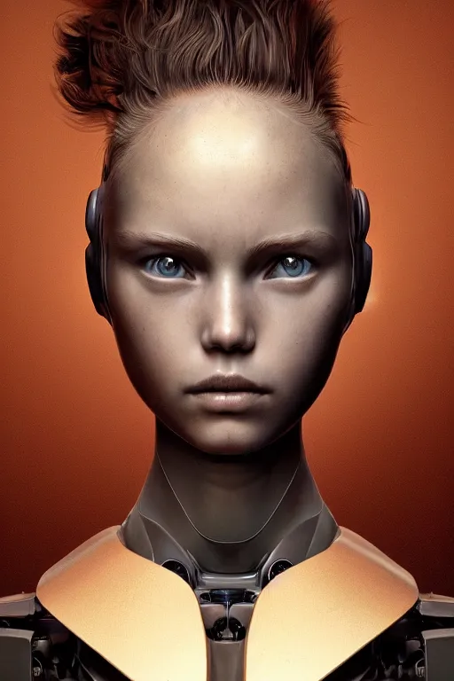 Prompt: beautiful portrait of a teen robot, intricate, dystopian, biopunk, extremely detailed, digital painting, sculpted in zbrush, artstation, concept art, smooth, sharp focus, illustration, chiaroscuro, soft lighting, golden ratio, rule of thirds, fibonacci, incredible art by Stanley Artgerm Lau and Greg Rutkowski, composition by mike mignola and Simon Stalenhag,