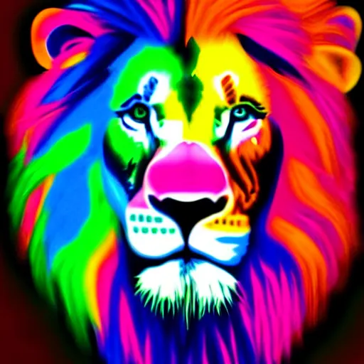 Prompt: neon colored lion