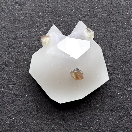 Prompt: Cat made of quartz crystal, faceted, gem quality, living stone, mineral beast, cute, cuddly, wholesome, dazzling, sparkling