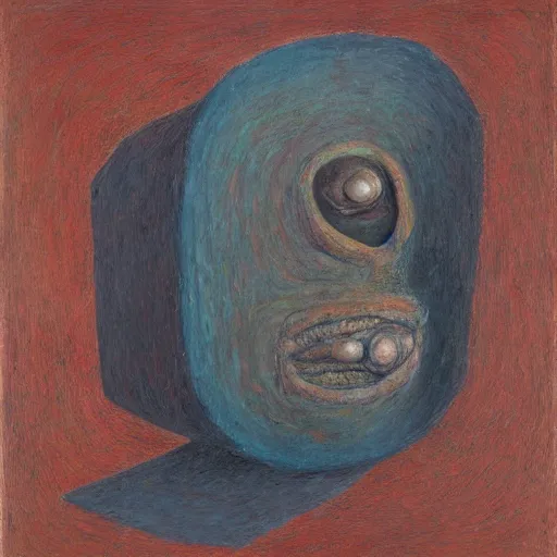 Image similar to a detailed impasto painting by shaun tan and louise bourgeois of an abstract, forgotten sculpture by ivan seal and the caretaker