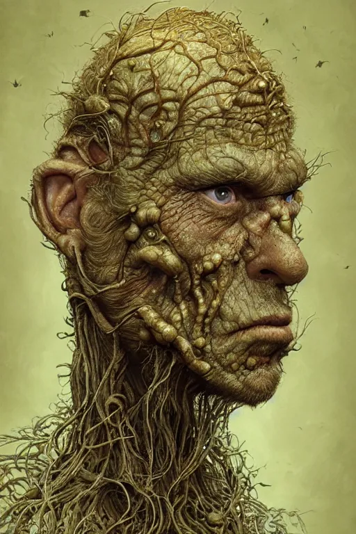 Prompt: beautiful portrait of the thing of the swamp by alan moore, intricate, dystopian, biopunk, extremely detailed, digital painting, sculpted in zbrush, artstation, concept art, smooth, sharp focus, illustration, chiaroscuro, soft lighting, golden ratio, rule of thirds, fibonacci, incredible art by Stanley Artgerm Lau and Greg Rutkowski, composition by mike mignola and Simon Stalenhag,