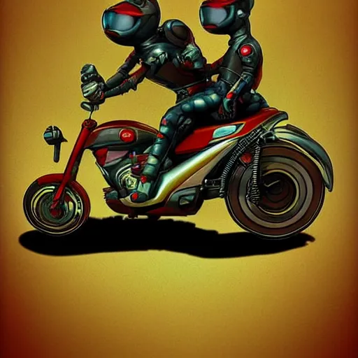 Image similar to motorbike mice from mars , digital Art, ninjason chan , Trending cinematographic artstation