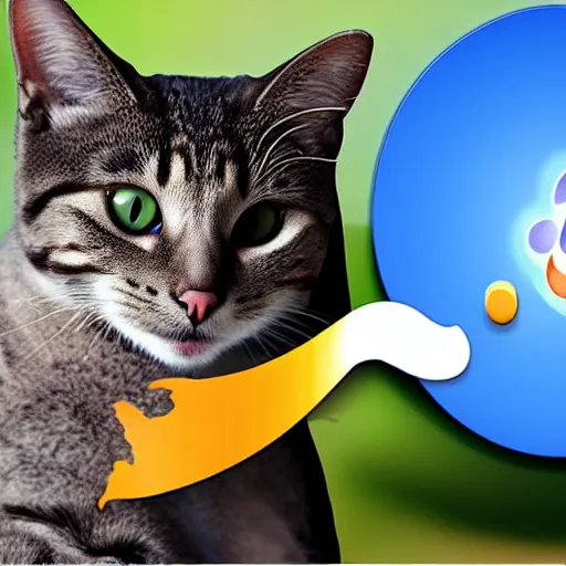 Image similar to web browser icon with a cat