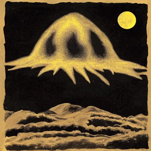 Prompt: cave painting of a nuclear explosion