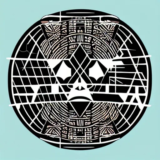 Prompt: Wombo by Tristan Eaton, geometric, vector, symmetrical, minimalism, trending dribbble, behance