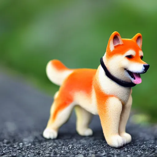 Prompt: full body portrait of an anime action figure, of a shiba inu, close up photo, hiper realistic, 4 k