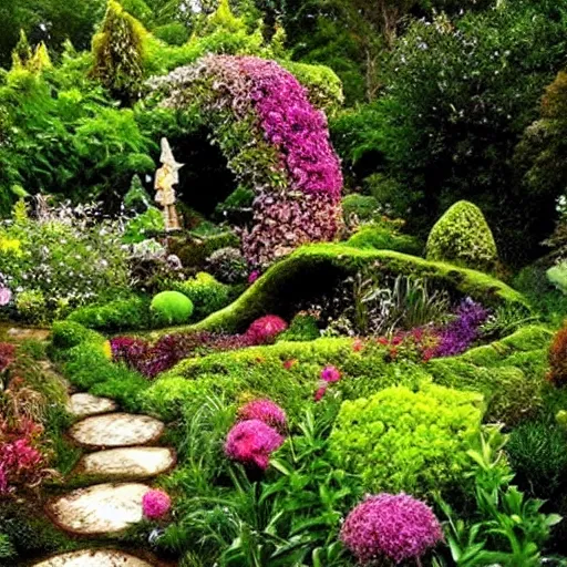 Image similar to a fairytale garden