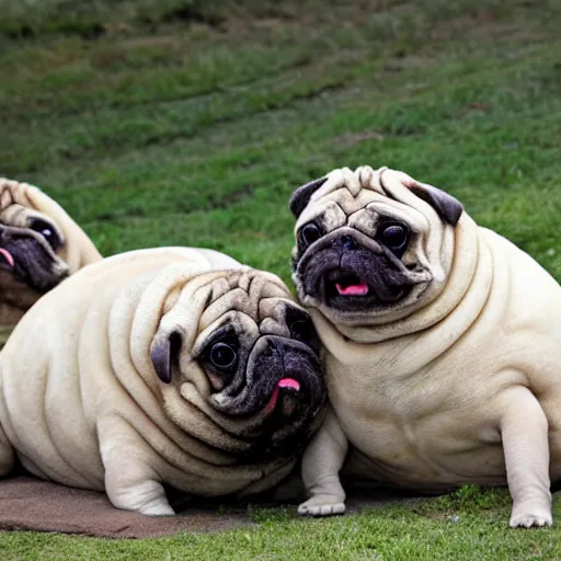 Image similar to a Walrus-Pug Hybrid, A Walrus that looks like a pug, huge tusks, afternoon hangout, good times photograph, candid