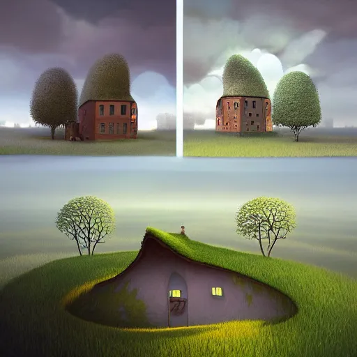 Prompt: recursive, day to night, gediminas pranckevicius