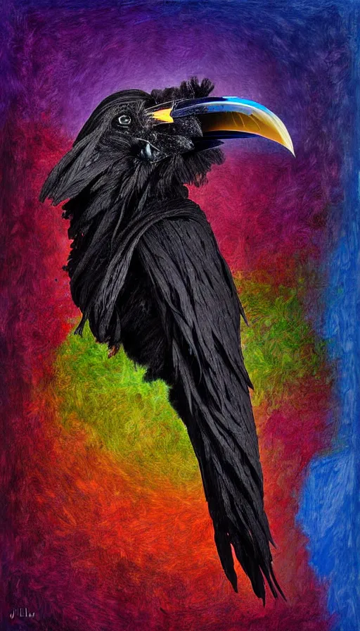 Image similar to epic professional digital art of humanoid crow by julia deville, lisa roet, sam leach, sidney nolan, and peter booth