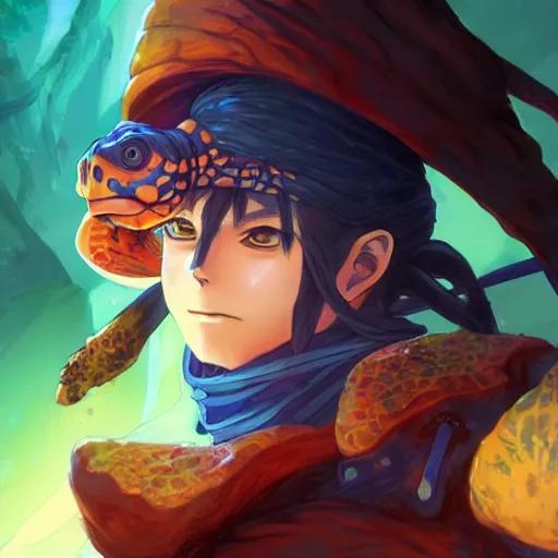 Prompt: anime portrait of a turtle as a shaman yedi using dark force to eliminate trump as an anime antagonist by Stanley Artgerm Lau, WLOP, Rossdraws, James Jean, Andrei Riabovitchev, Marc Simonetti, and Sakimichan, trending on artstation