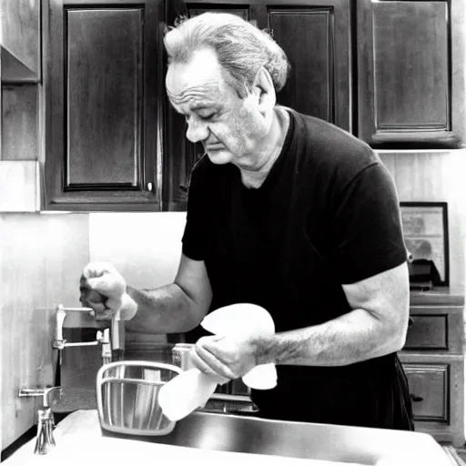 Image similar to bill murray washing dishes,