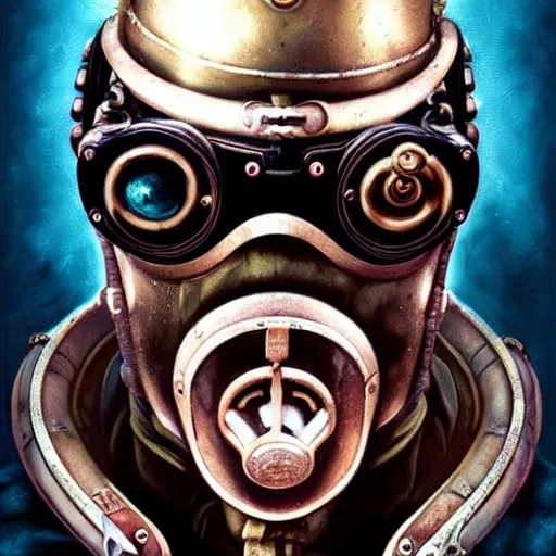 Prompt: underwater bioshock steampunk portrait of Samuel L. Jackson, Pixar style, by Tristan Eaton Stanley Artgerm and Tom Bagshaw.