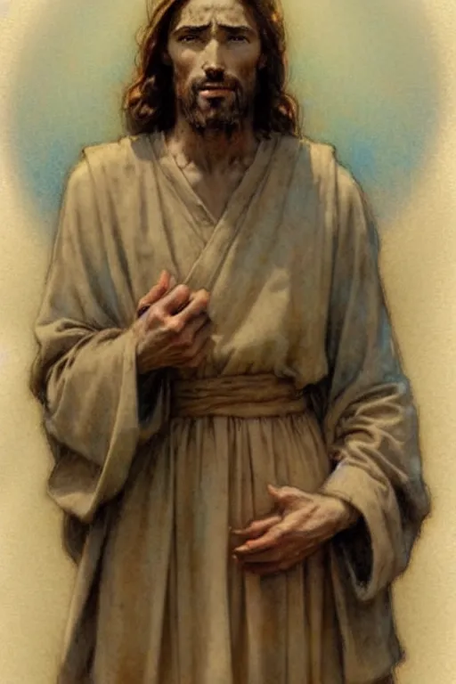 Image similar to (((((1950s jesus and the apostles . muted colors.))))) by Jean-Baptiste Monge !!!!!!!!!!!!!!!!!!!!!!!!!!!