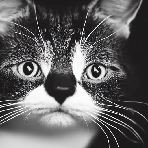 Image similar to close-up photograph of black and white cat inside sandwich, 4k footage