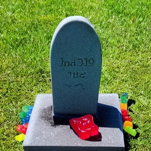 Image similar to gravestone made of gummy bear